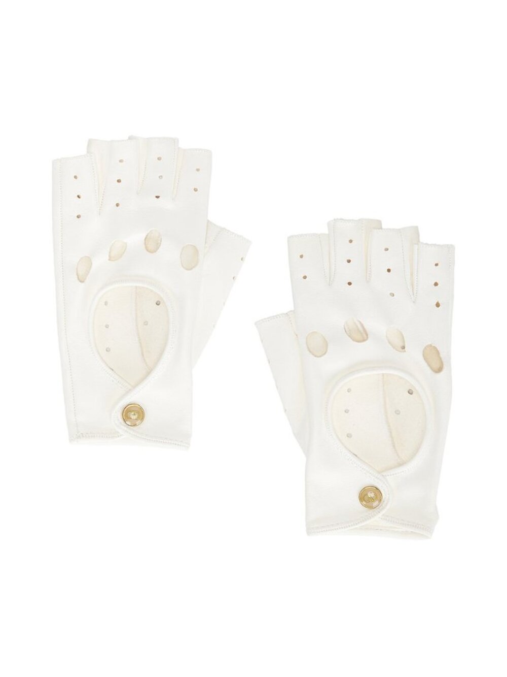 Valentino Garavani V Logo Signature Gloves in Avorio & Beige Oro